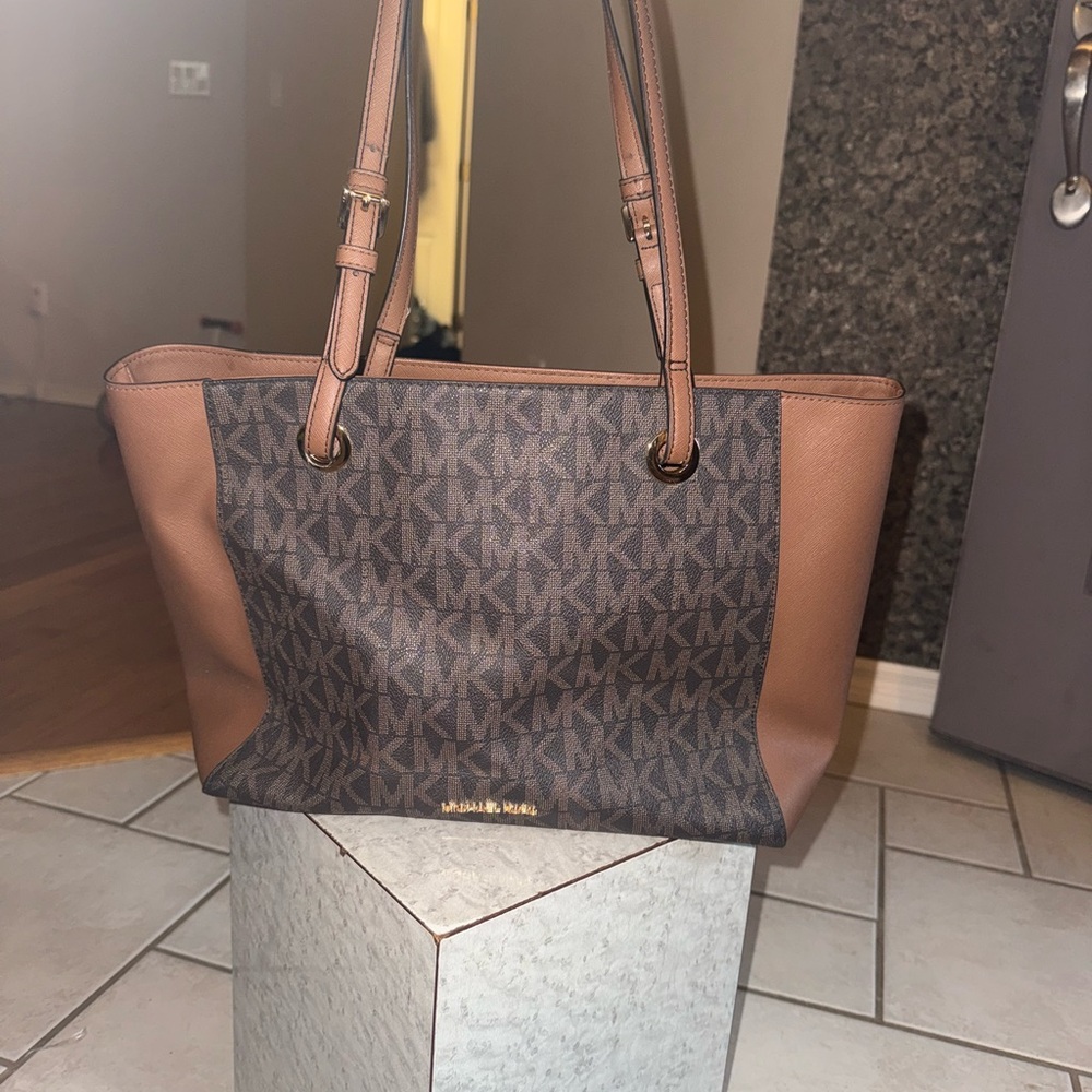 Michael Kors Brown and Tan Tote Bag